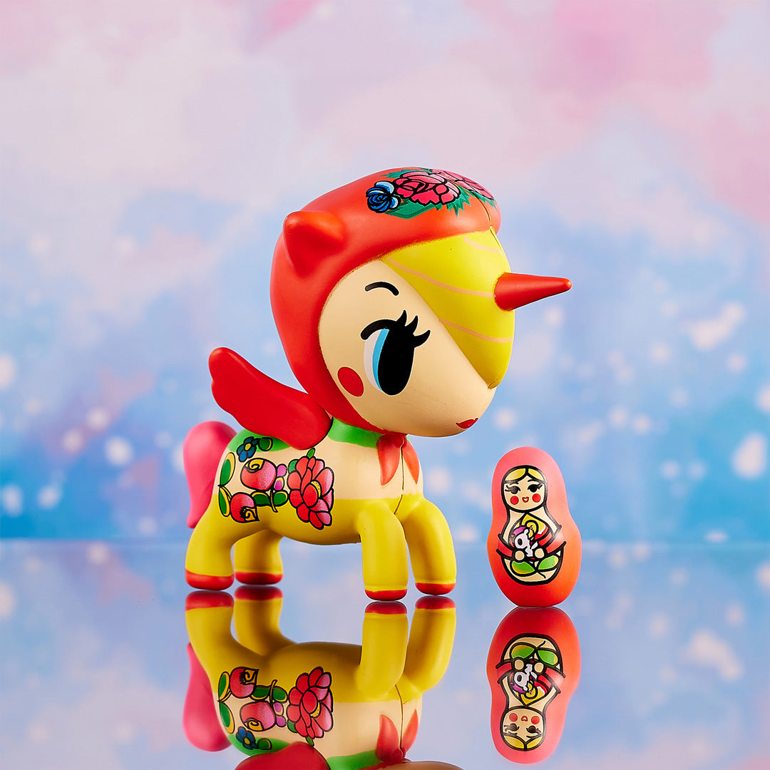 Nadia with gift - Unicorno Series 12 has arrived with more amazing Unicornos ready for adventure!