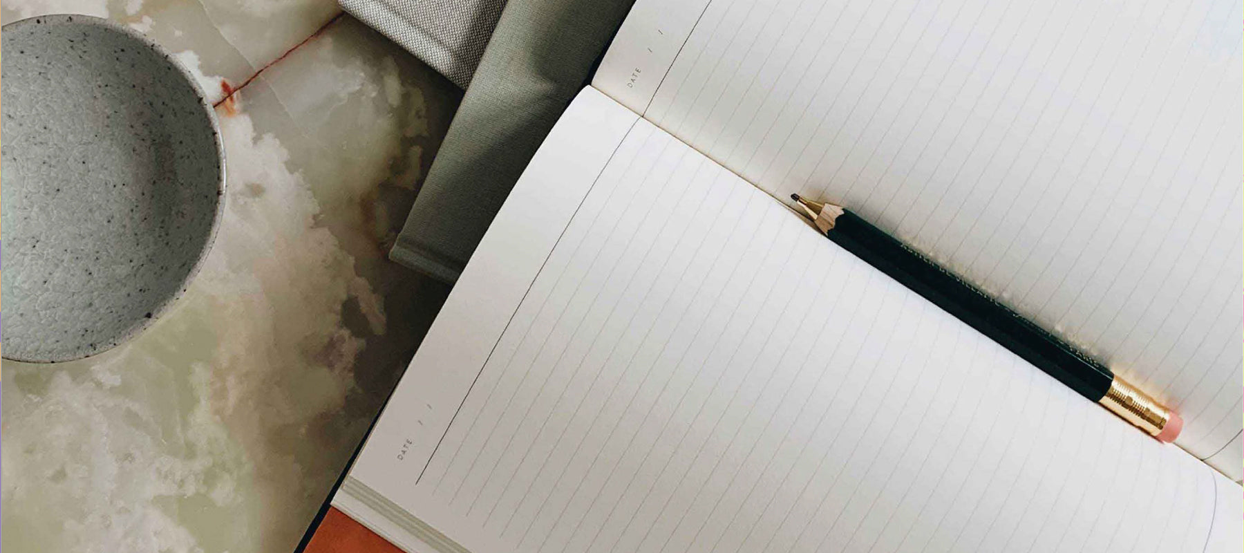 Notem Stationery, Danish Stationery Brand. Pencil on notepad lifestyle image