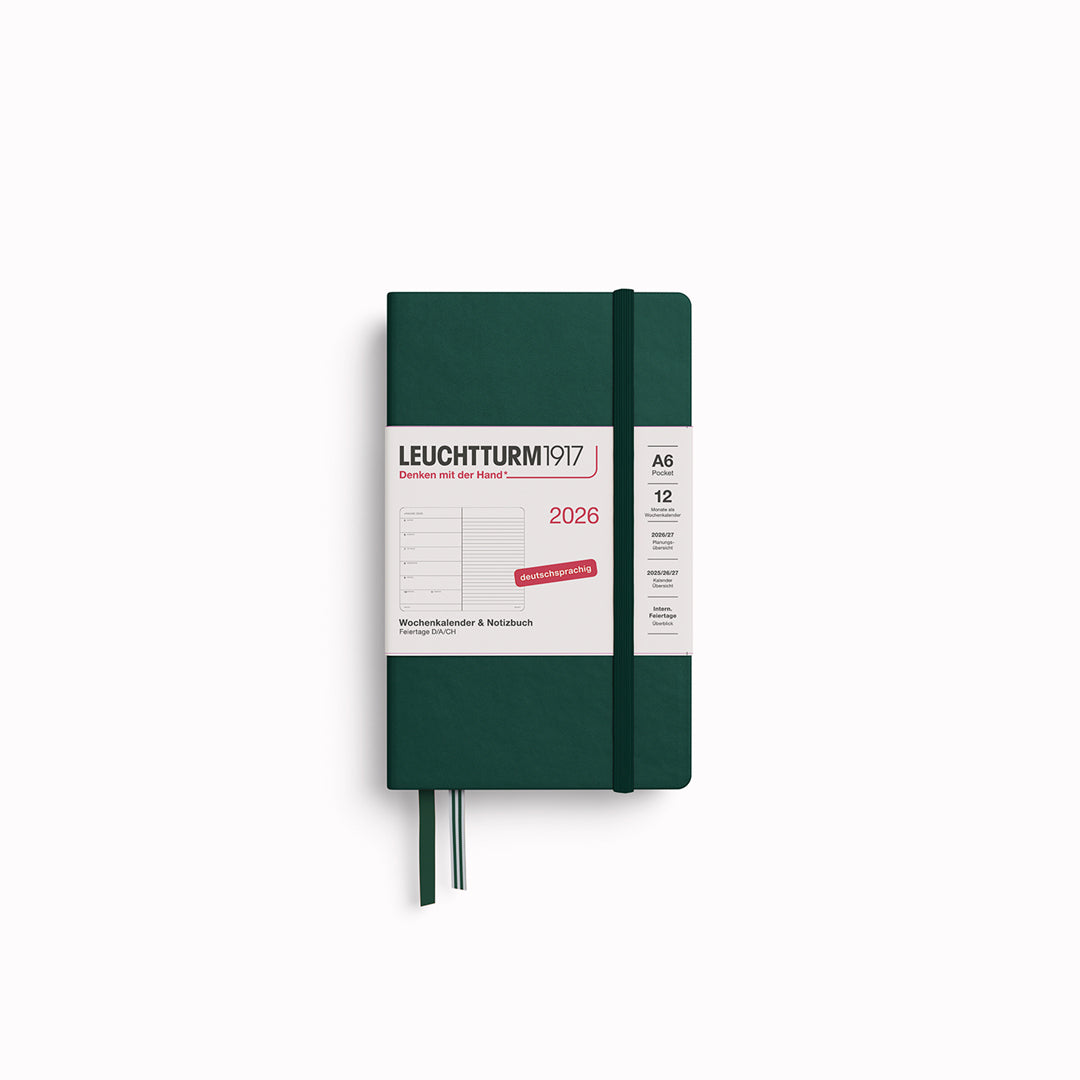 The Pocket Weekly Planner + Notebook 2026 is Leuchtturm1917's combined Planner and Notebook, from January 2026 to December 2026.