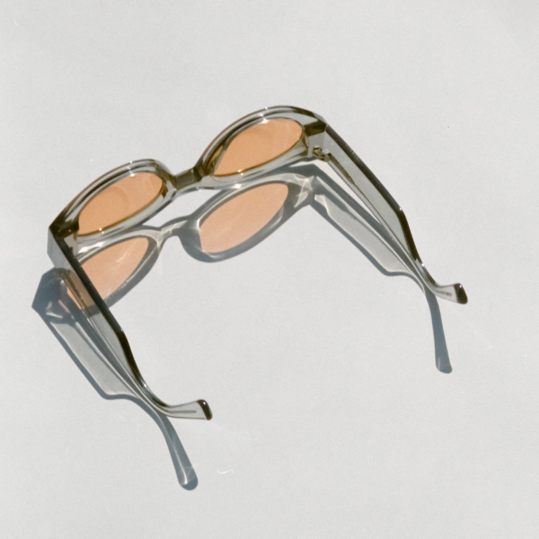 Polly | Sunglasses | Grey / Orange Solid Lens