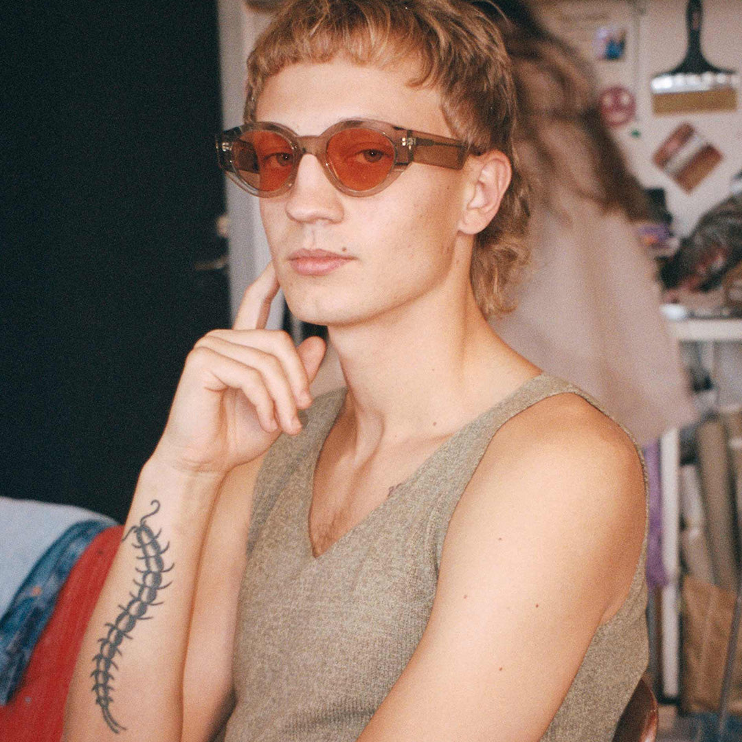 Polly | Sunglasses | Grey / Orange Solid Lens