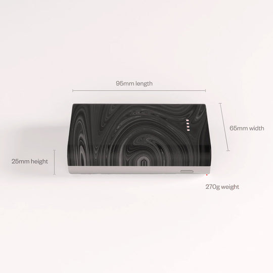 The Gomi 10000 mAh Power Bank is a powerful UK made device charger that is entirely made from re-purposed and recycled materials. 