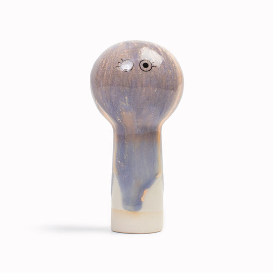 Meet Oni! Oni is a balloon headed, hand glazed ceramic figurine created as a close relative of the classic Arhoj Ghost.