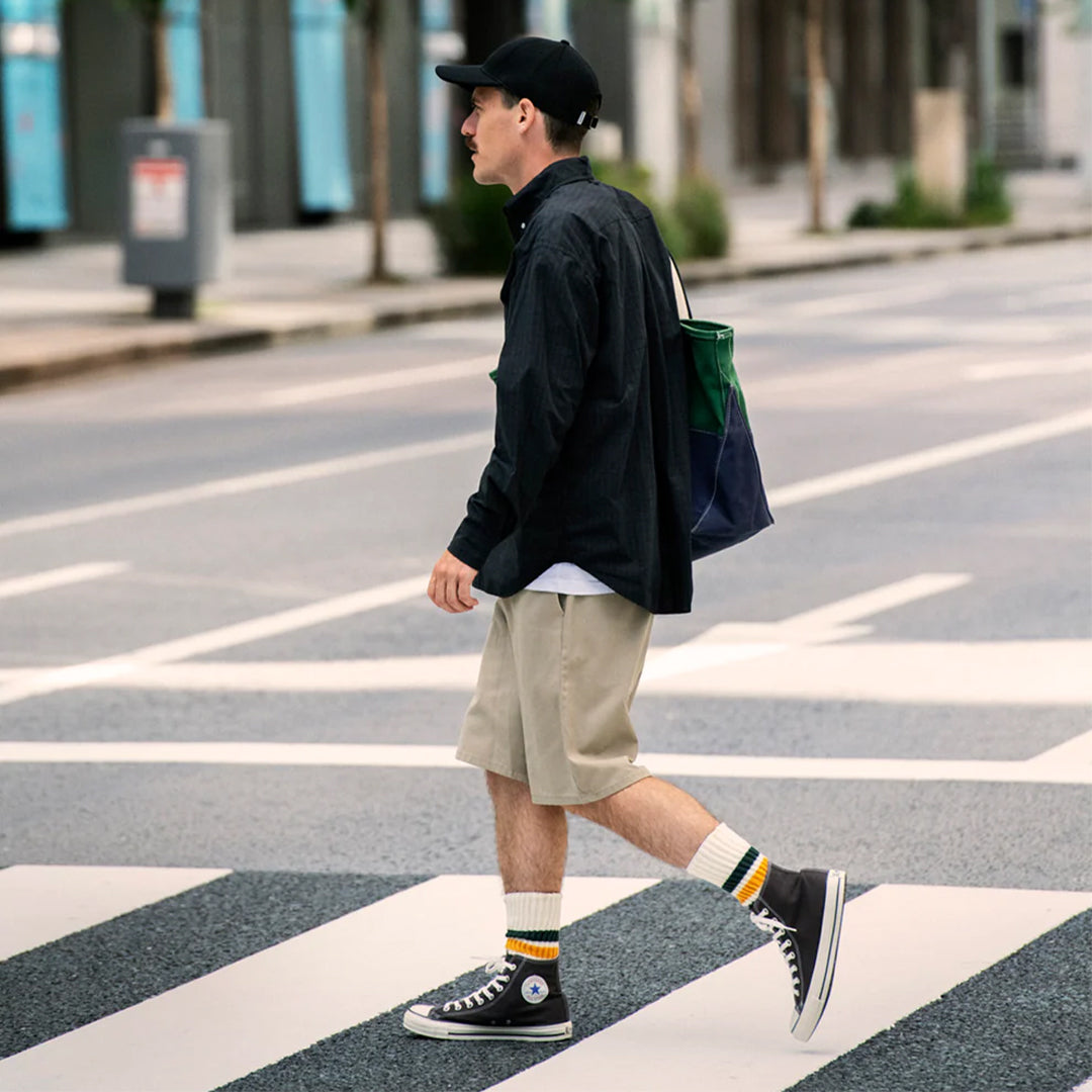 Coarse Ribbed Old School Socks | Navy / Dark Red
