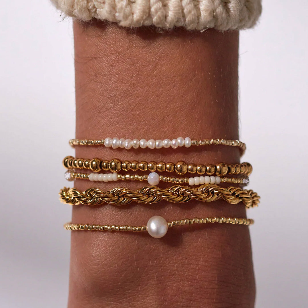 The Slim Pearly Gold bracelet by Anni Lu is new for AW25 from their Western inspired Lucky Star collection