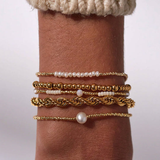 The Slim Pearly Gold bracelet by Anni Lu is new for AW25 from their Western inspired Lucky Star collection