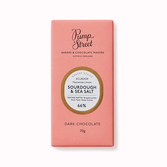 A unique combination of two signature (and favourite) products: dark chocolate and sourdough. The sourdough crumbs from the bakery and a touch of Halen Môn sea salt add crunch and a smooth, malty flavour to the Ecuadorian chocolate.