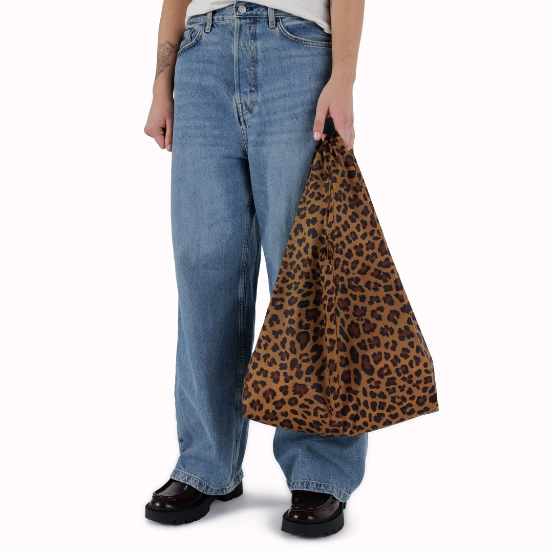 Leopard Print Reusable shopping bag from Californian maker Baggu