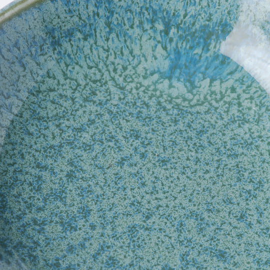 Peacock Table Sauce Dish from Made in Japan, approximately 8cm wide in a rustic teal glaze - perfect for dipping sauces.  Detail ViewPeacock Table Sauce Dish from Made in Japan, approximately 8cm wide in a rustic warm brown glaze - perfect for dipping sauces.