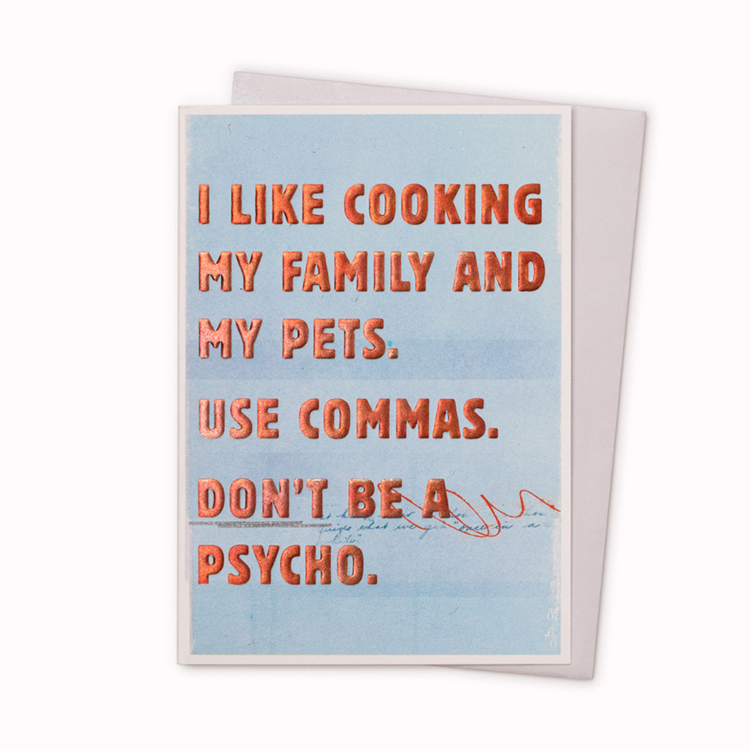 Funny typographic card featuring bold type on a painterly background. Perfect for the birthday of someone young at heart. Deliberately left blank inside for your own personal message, whether for a birthday or 'just because'.