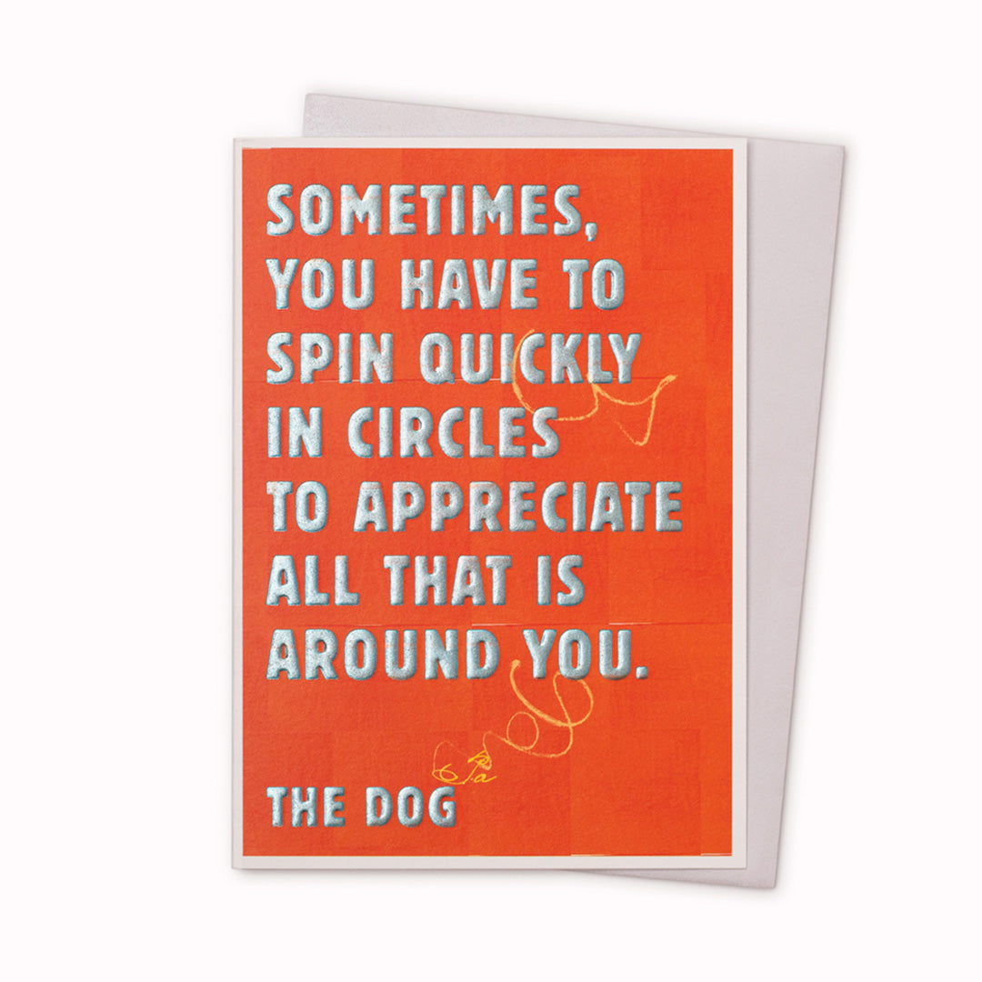 Funny typographic card featuring bold type on a painterly background. Perfect for the birthday of someone young at heart. Deliberately left blank inside for your own personal message, whether for a birthday or 'just because'.