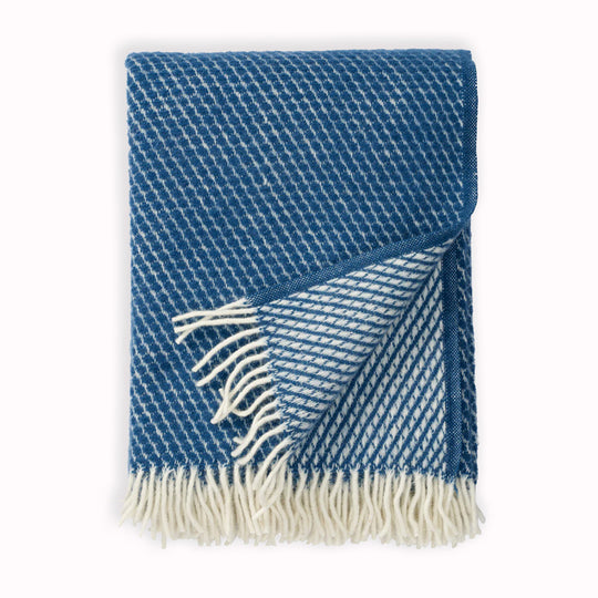 Velvet Brushed Lambswool Throw | Petrol Blue