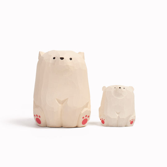 White Bear | Handmade Wooden Animal | Large