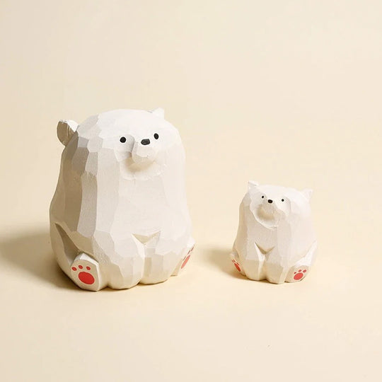Cute and colourful hand carved and hand painted wooden bear ornament from Gohobi.