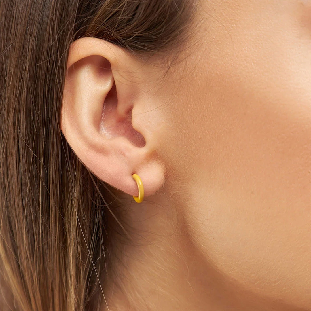 Yellow Colour Hoop | Hoop Earring from Lulu Copenhagen - As Worn Detail