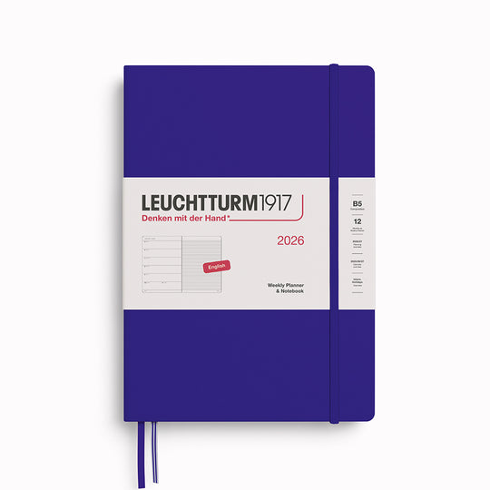 The Composition Weekly Planner + Notebook 2026 is Leuchtturm1917's combined Planner and Notebook, from January 2026 to December 2026. It comes in a choice of colours.