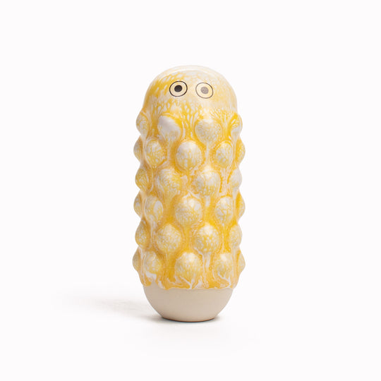 Meet Mimi! Mimi is a barnacle encrusted, bobbly, hand glazed ceramic figurine created as a close relative of the classic Arhoj Ghost.