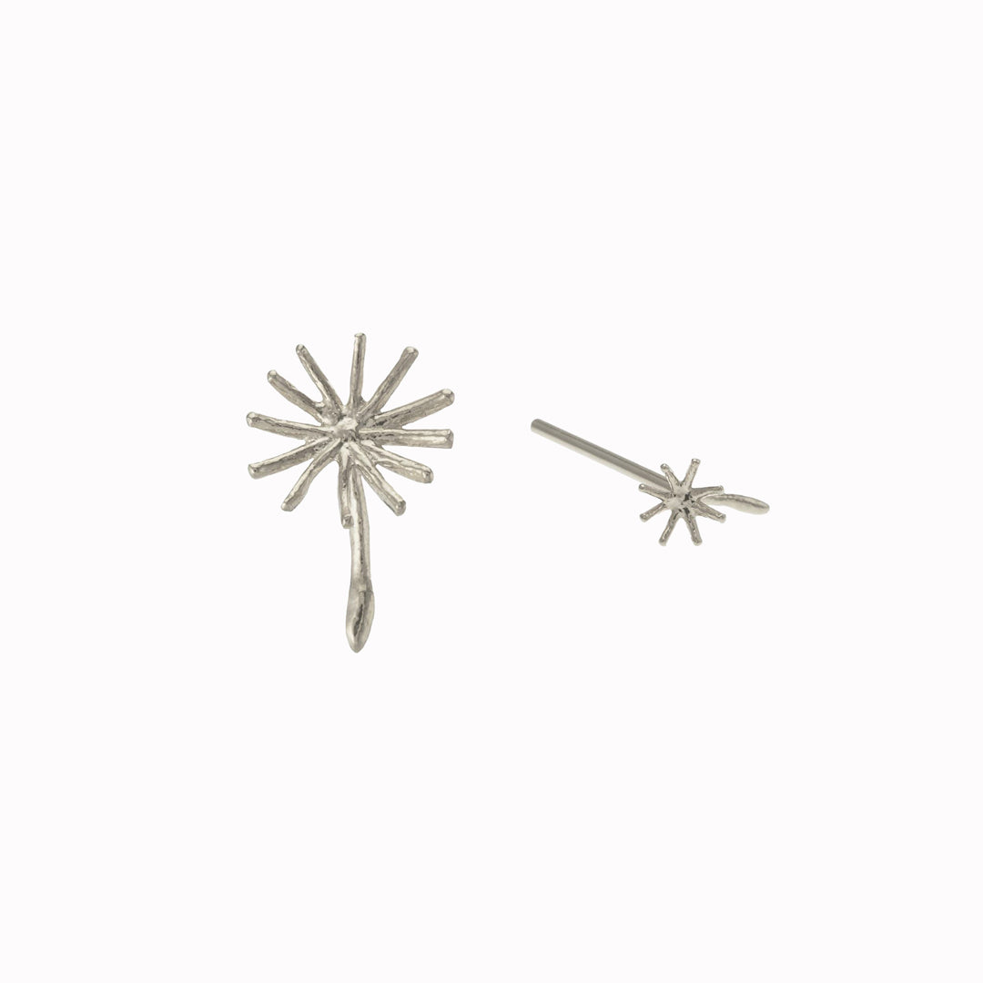 Asymmetric Dandelion Fluff Sterling Silver Stud Earrings by Alex Monroe