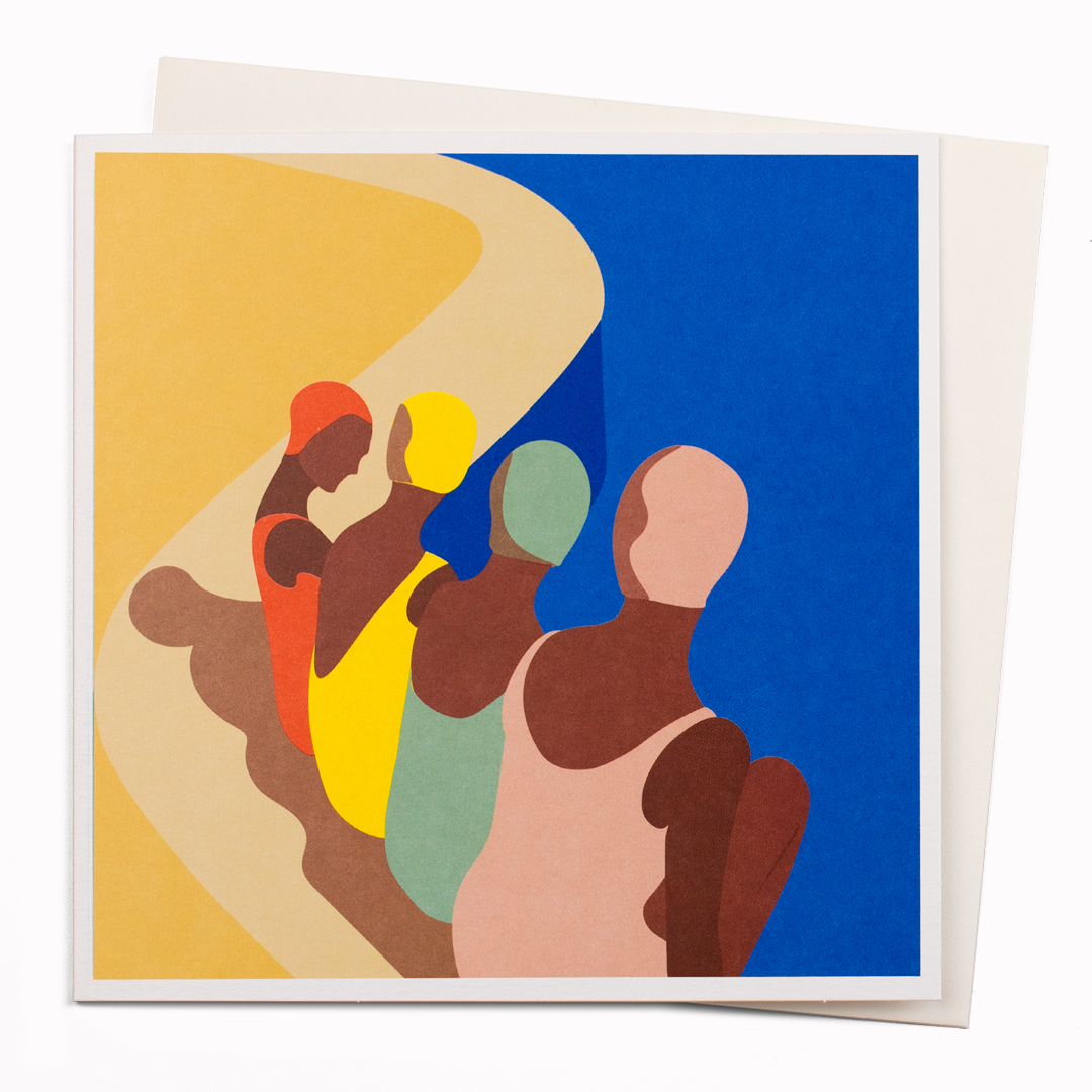 Minimal shapes, clean lines and a saturated tropical palette hint at her South American roots and her background in fashion is easy to detect in her stylish artwork.