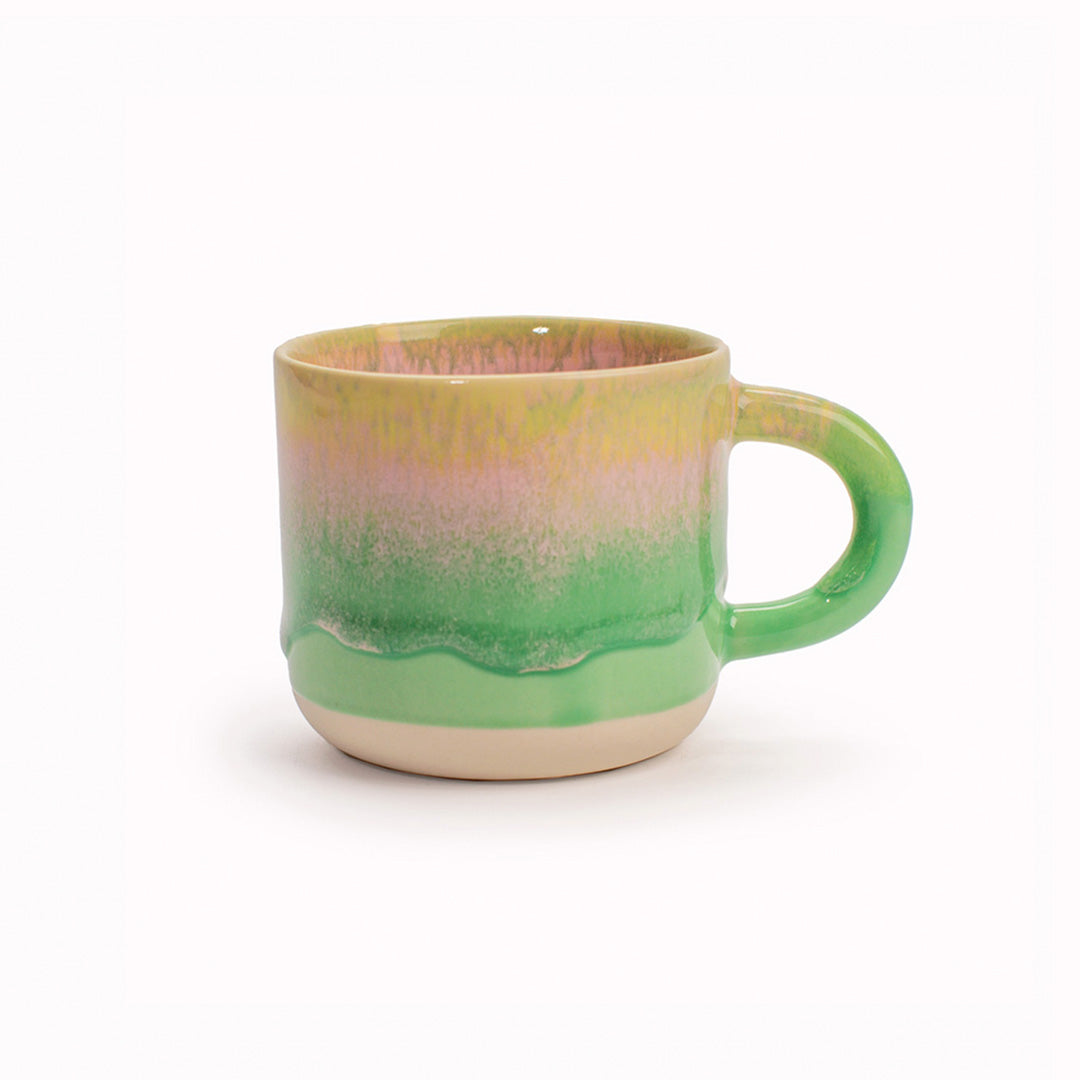 The Chug Mug by Studio Arhoj features their trademark thick, hand poured coloured glaze which means that each mug is unique. These superb mugs have a large handle and hold a good 'chuggable' serving of coffee or tea.