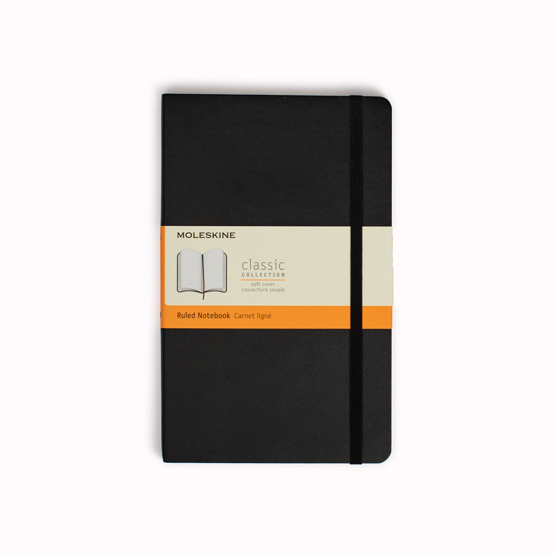 Black Ruled Soft Cover Classic Notebook by Moleskine