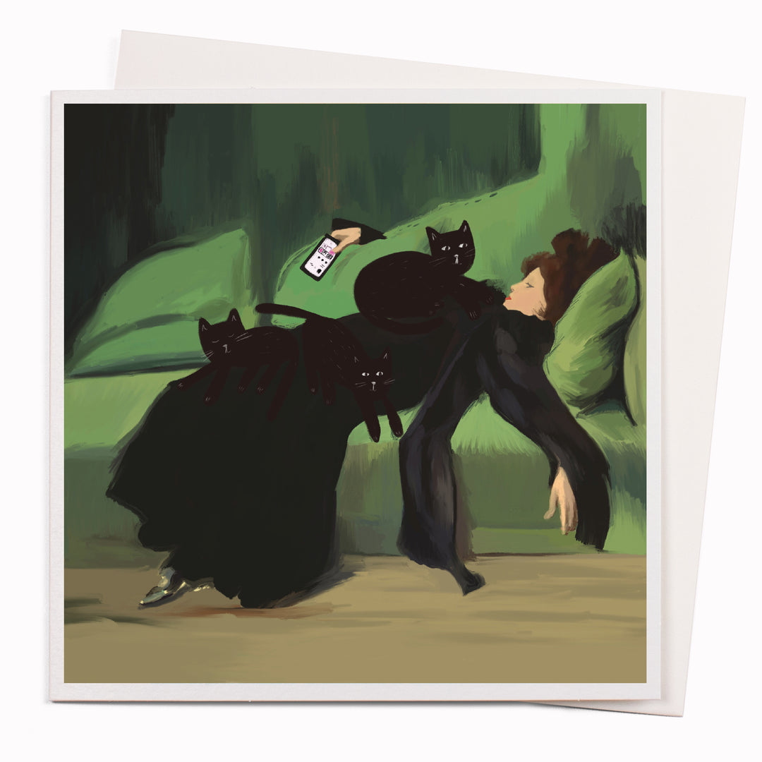 Reclining Woman By Catsas Card