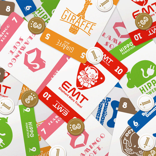 Startups Game Cards by Oink Games Japan on a white background
