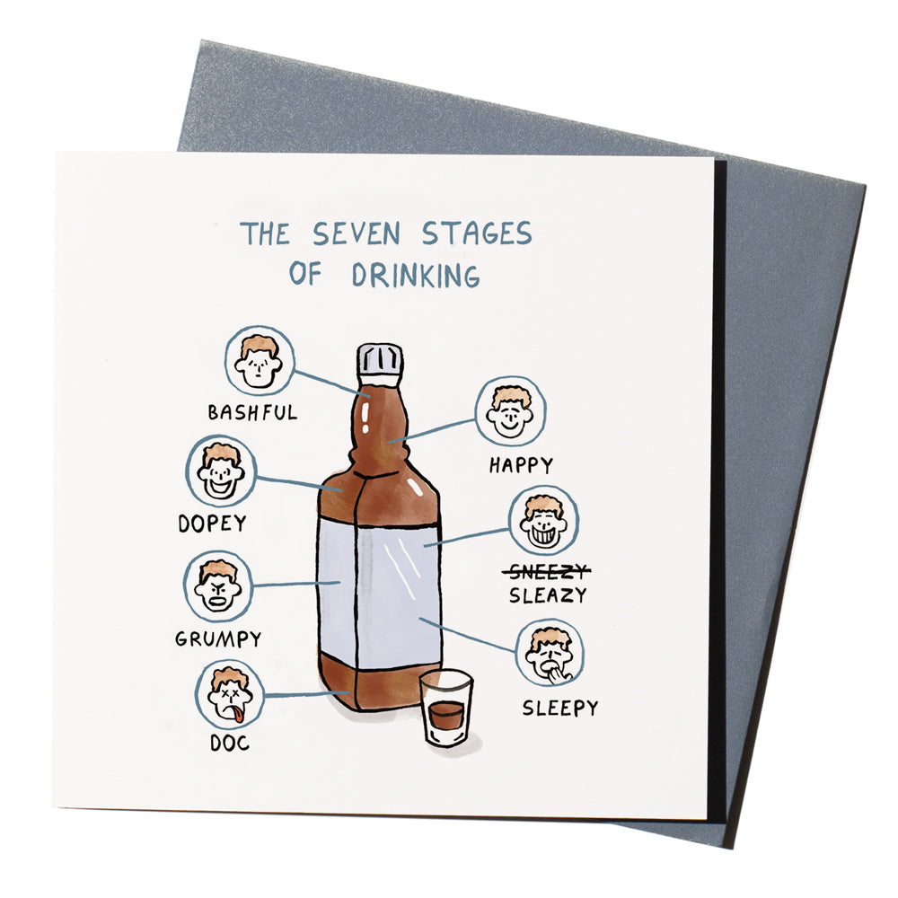The Seven Stages Of Drinking' Card