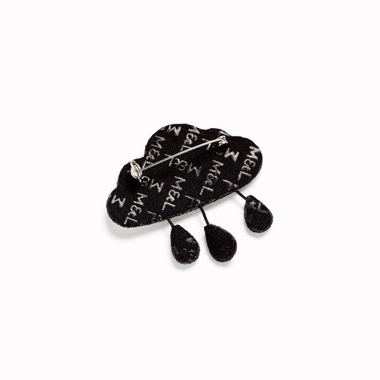 Make a statement with this beautiful Rain Cloud hand embroidered decorative lapel pin rear by Paris based Macon et Lesquoy