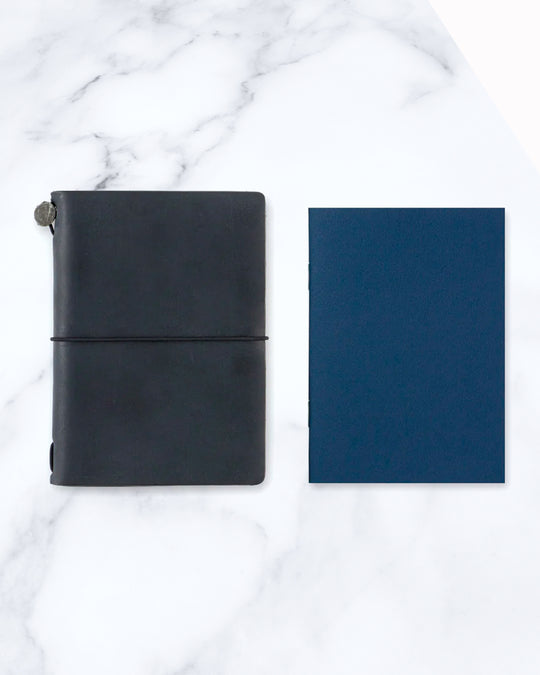 001 Lined is an interchangeable refill for the Traveler’s Co Passport sized notebook system.