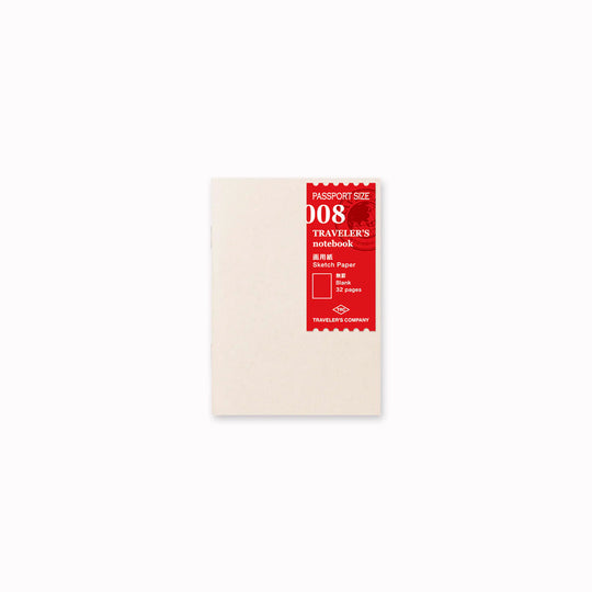 008 Sketch Paper is an interchangeable refill for the Traveler’s Co Passport sized notebook system.