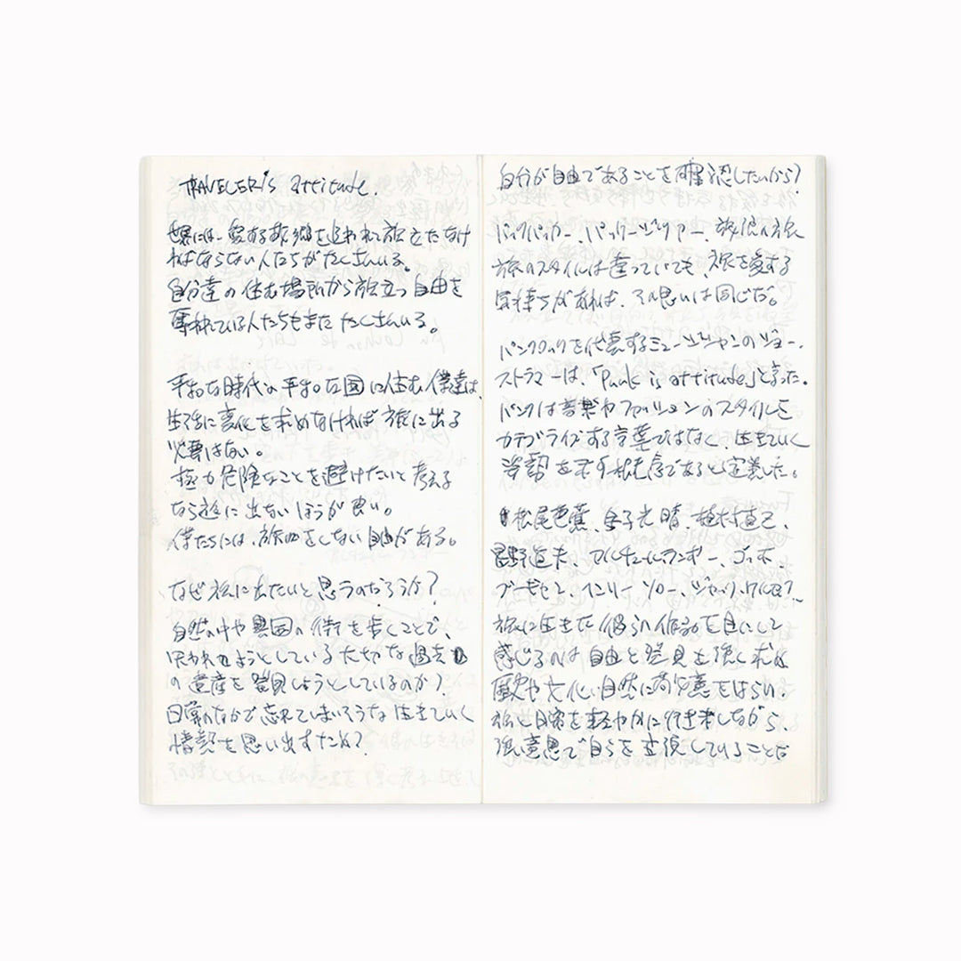 It has 128 lightweight paper pages. Built for those who write a lot and carry light. This refill uses thinner MD paper to keep your Traveler’s Notebook flexible and easy to handle