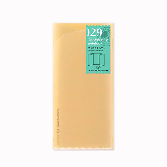 A clean, no-fuss insert designed to carry the loose stuff that usually ends up crumpled. The Three-Fold File neatly folds A4 sheets into thirds