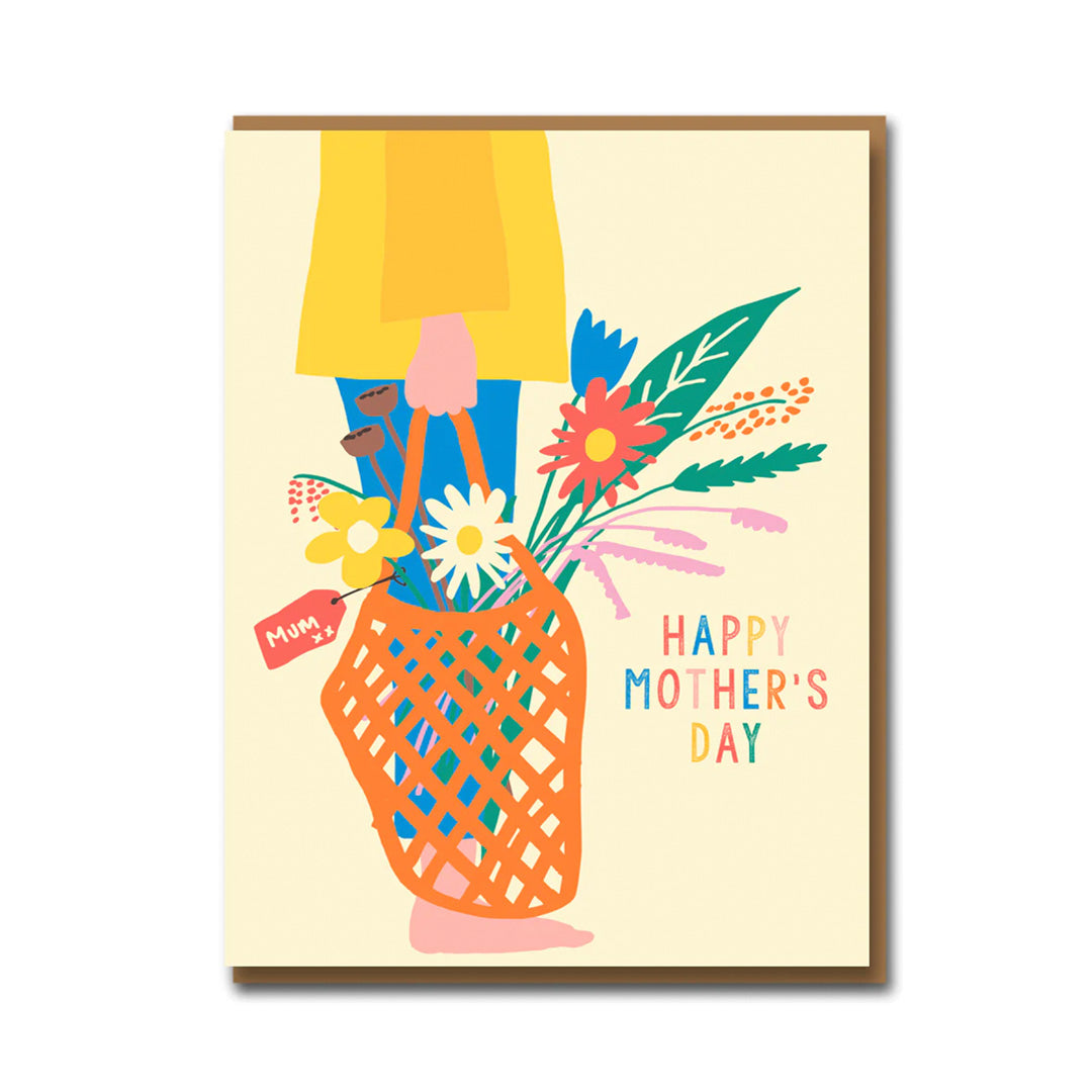 Simple, and cute Mother's Day card playfully illustrated by one half of the 1973 team Emma Cooter. Using a stunning and bright 8-colour palette that really showcases her love of illustration and design. Published by 1973.