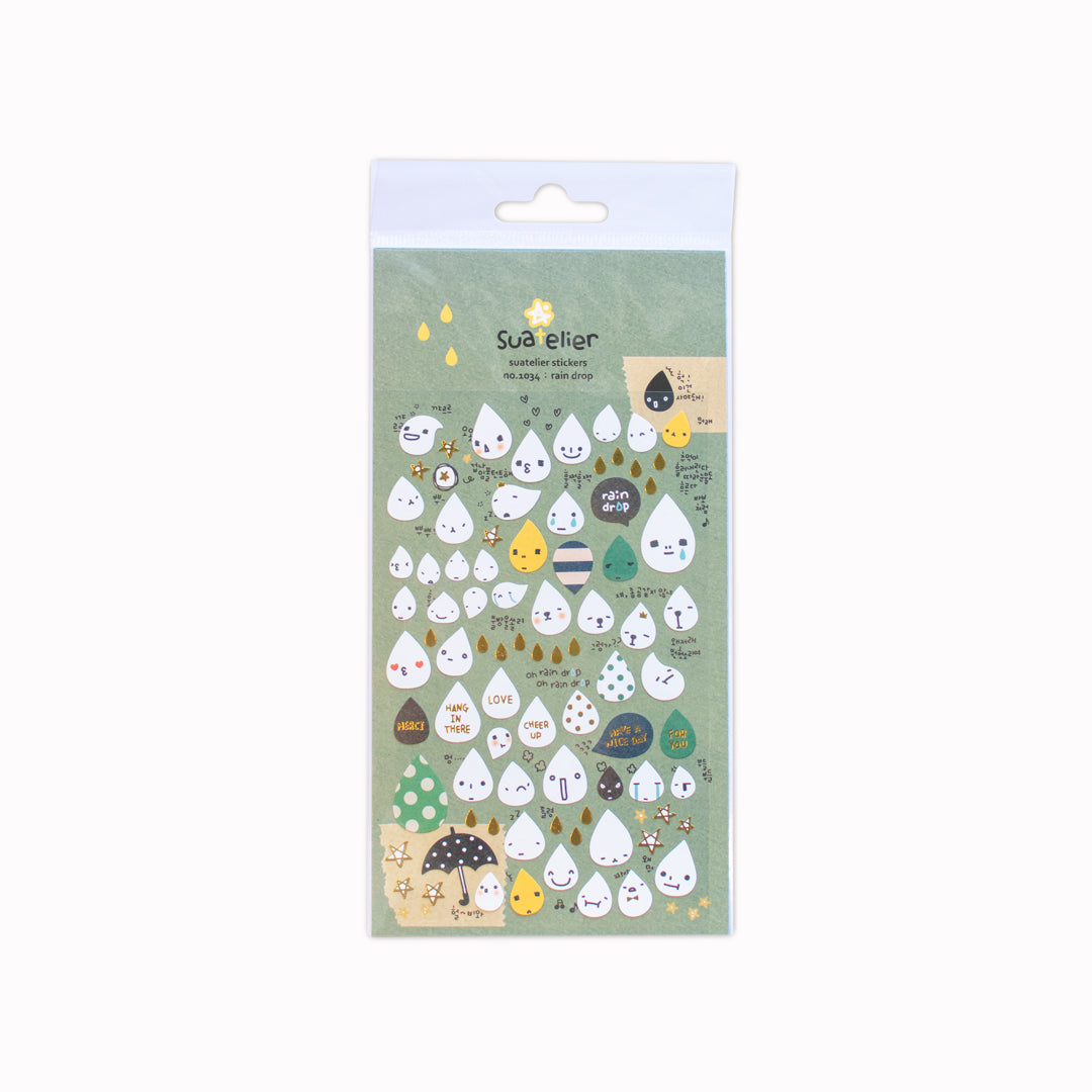 Rain Drop Journal Stickers offer a delightful yet practical addition to any stationery collection. Designed and produced by Suatelier Design