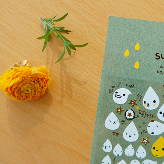 Rain Drop Journal Stickers offer a delightful yet practical addition to any stationery collection. Designed and produced by Suatelier Design