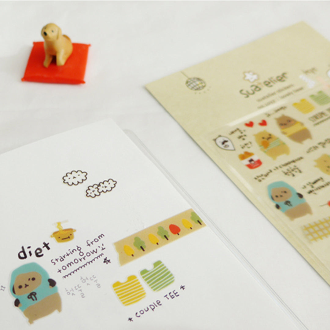 These Lovely Bear Journal Stickers offer a delightful yet practical addition to any stationery collection. Designed and produced by Suatelier Design