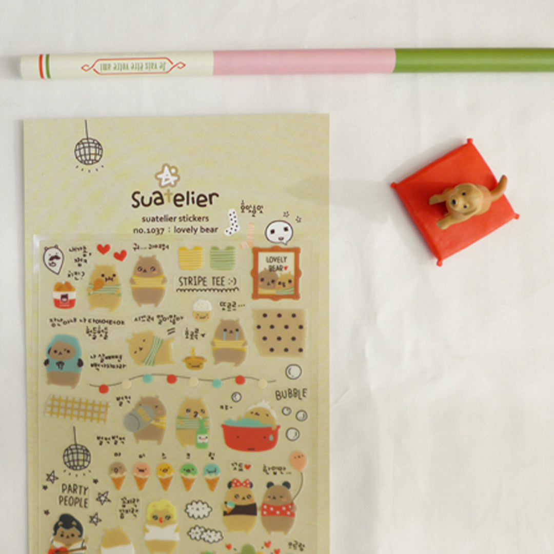 These Lovely Bear Journal Stickers offer a delightful yet practical addition to any stationery collection. Designed and produced by Suatelier Design