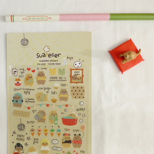 These Lovely Bear Journal Stickers offer a delightful yet practical addition to any stationery collection. Designed and produced by Suatelier Design