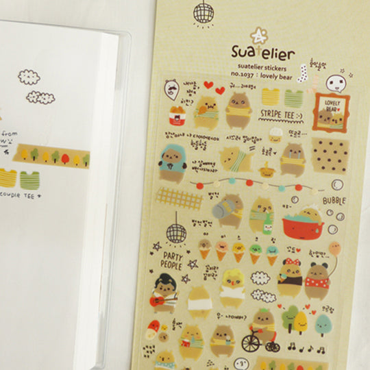 These Lovely Bear Journal Stickers offer a delightful yet practical addition to any stationery collection. Designed and produced by Suatelier Design