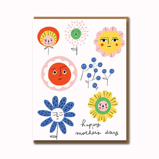 Flower Faces Card | Mother's Day Card