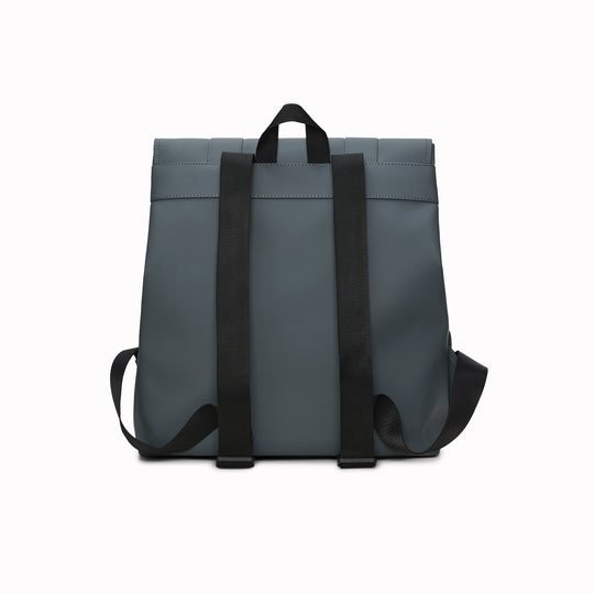 Rains' MSN Bag W3 is their interpretation of the classic school backpack, reimagined for commuters. A minimal silhouette with dual strap and carabiner closure. Made from Rains’ signature waterproof fabric