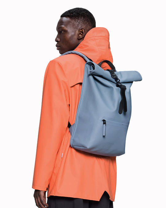The Rolltop Rucksack is one of Rains' signature designs, built around a simple rolltop closure that offers flexible storage and dependable weather protection.