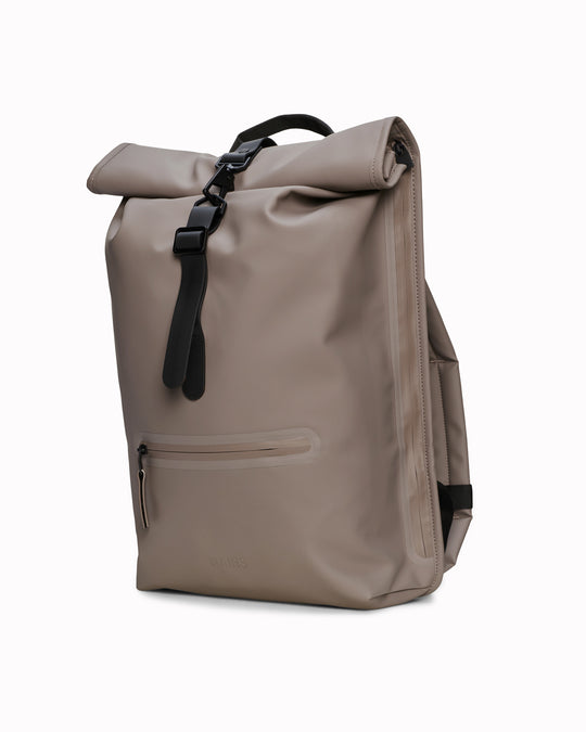 The Rolltop Rucksack is one of Rains' signature designs, built around a simple rolltop closure that offers flexible storage and dependable weather protection.