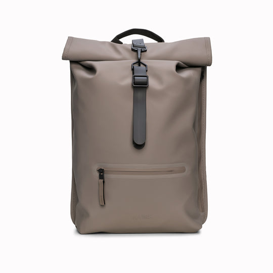 The Rolltop Rucksack is one of Rains' signature designs, built around a simple rolltop closure that offers flexible storage and dependable weather protection.
