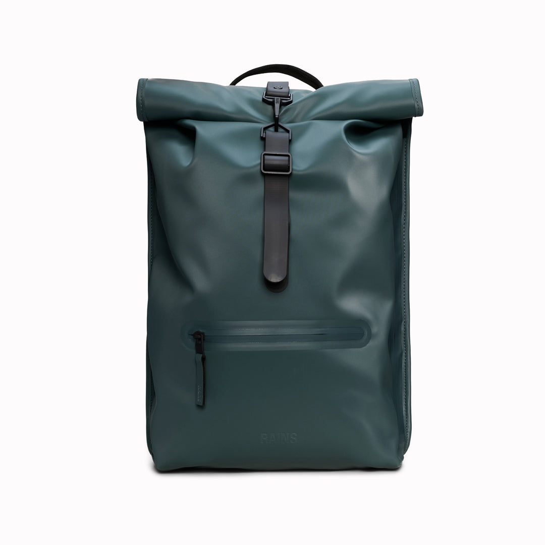 The Rolltop Rucksack is one of Rains' signature designs, built around a simple rolltop closure that offers flexible storage and dependable weather protection.