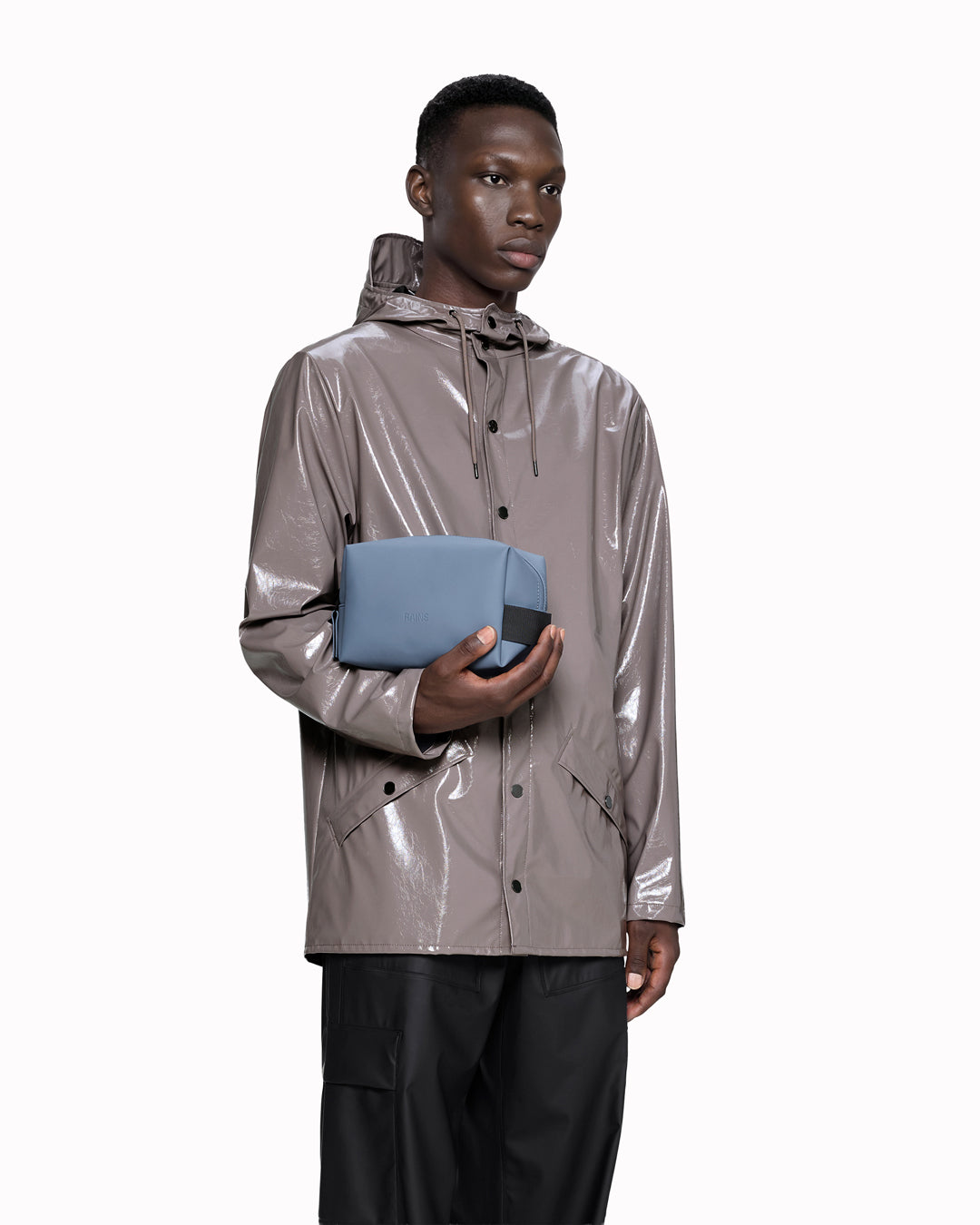 The small unisex wash bag by Rains&nbsp;features one main compartment with inside sleeve pockets and is large enough to fit one’s essential toiletries. 