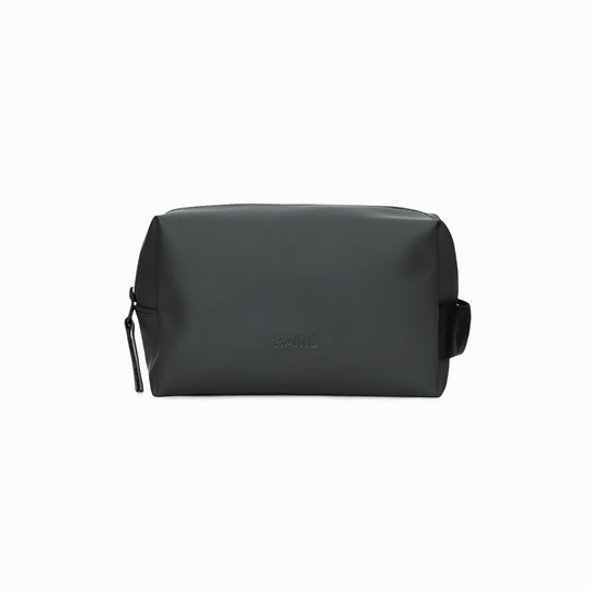 The small unisex wash bag by Rains&nbsp;features one main compartment with inside sleeve pockets and is large enough to fit one’s essential toiletries.