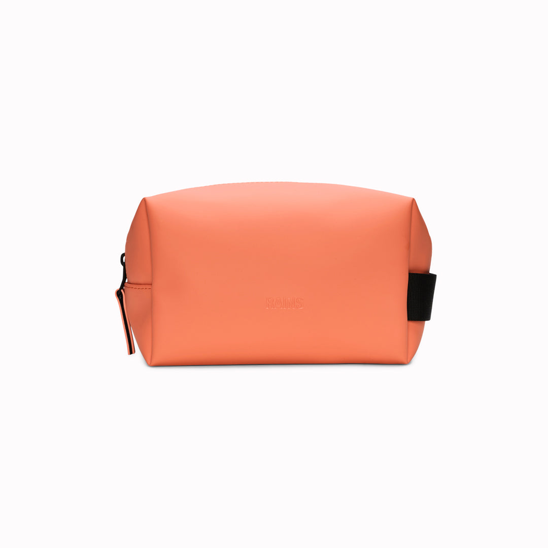 The small unisex wash bag by Rains features one main compartment with inside sleeve pockets and is large enough to fit one’s essential toiletries.
