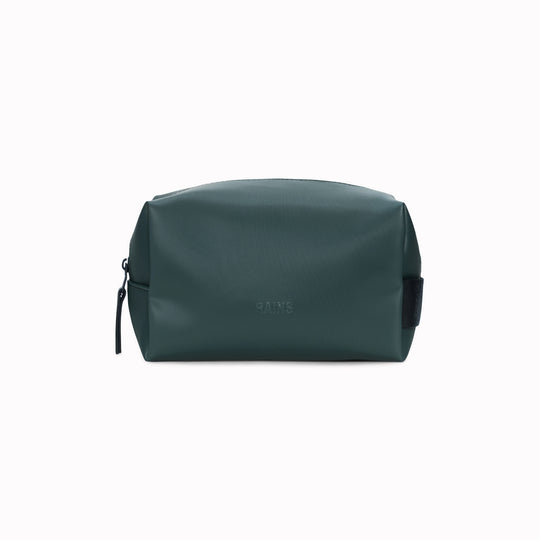 The small unisex wash bag by Rains features one main compartment with inside sleeve pockets and is large enough to fit one’s essential toiletries.